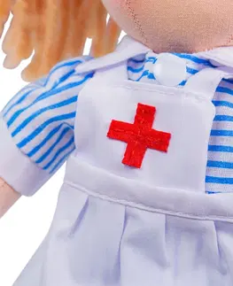 Panenky Bigjigs Toys Látková panenka Nurse Nancy 28 cm vícebarevná