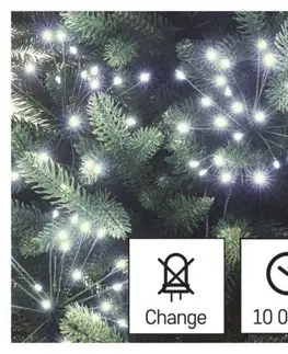 Vánoční řetězy a lamety EMOS Světelný LED řetěz Nano 5,2 m s časovačem studená bílá