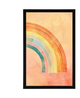Abstraktní tvary Plakát minimalistická duha Peach Fuzz
