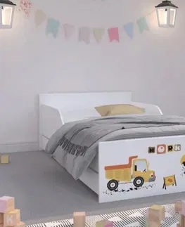 Dětské postele Vysoce kvalitní dětská postel 180 x 90 cm pro malé stavaře