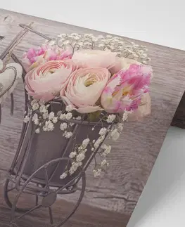 Samolepící tapety Samolepící tapeta květiny ve vintage váze s nápisem