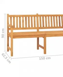 Zahradní lavice Zahradní lavice se stolkem 150 cm teakové dřevo Dekorhome