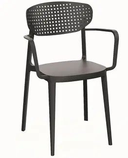 Zahradní židle a křesla Plastová židle s područkami OSLO (různé barvy) antracit