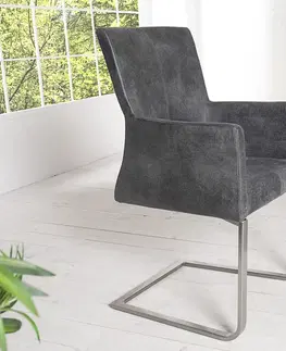Luxusní jídelní židle Estila Stylová moderní židle Samson šedá