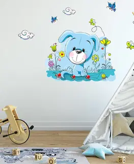 Samolepky na zeď Samolepky do dětského pokoje - Modrý pejsek
