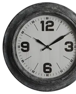 Stylové a designové hodiny Estila Retro designové nástěnné hodiny Nomad kulatého tvaru v černé barvě 45cm