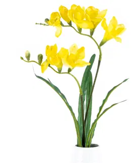 Květiny Umělá květina Frézie žlutá, 57 cm