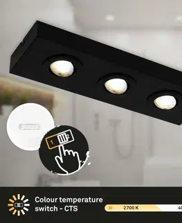 Moderní bodová svítidla BRILONER CTS LED stropní svítidlo, 38,5 cm, 4W, 460lm, černá BRI 3996035