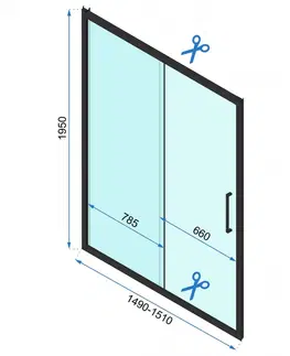 Sprchové kouty REA/S Sprchový kout s posuvnými dveřmi Rapid Slide 150 a pevnou stěnou 90 KPL-09869