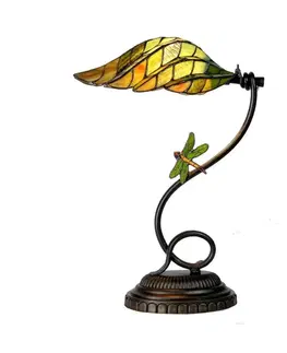 Stolní lampy Clayre&Eef Leaf - vkusná stolní lampa Tiffany styl