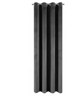Jednobarevné hotové závěsy Elegantní černý závěs 140 x 250 cm