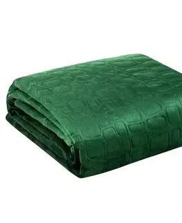 Luxusní přehozy na postel Designový přehoz na postel SALVIA z jemného zeleného sametu