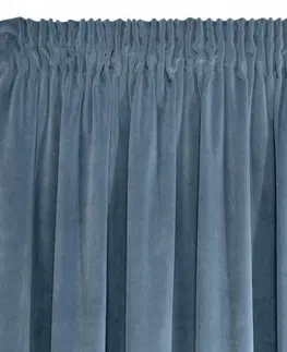 Zatemňovací závěsy Luxusní modrý závěs velvet 140 x 270 cm