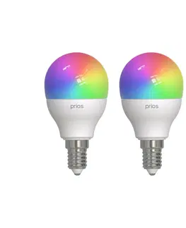 SmartHome LED ostatní žárovky PRIOS Prios LED-E14 kapka 4,9W RGBW WLAN matná, sada 2ks
