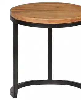 Konferenční stolky Odkládací stolek 3 ks černá / hnědá Dekorhome