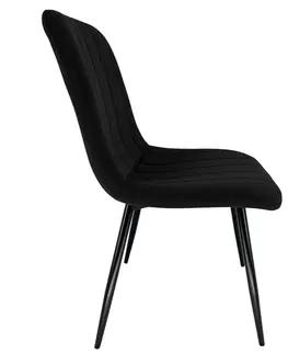 Židle Ak furniture Prošívaná čalouněná sametová židle Demia černá