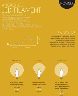 LED žárovky Exihand Blistr 4 čiré žárovky LED FILAMENT pro svícen 34V/0,25W