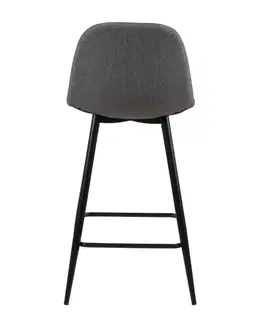 Barové židle Dkton Designová barová židle Nayeli světle šedá a černá 91 cm