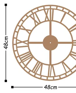 Hodiny Wallity Dekorativní nástěnné hodiny Pulos 48 cm měděné