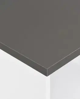 Barové stolky Barový stůl se 2 policemi Dekorhome Bílá / šedá