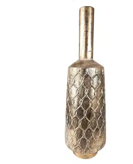 Dekorativní vázy Měděná antik kovová dekorační váza s úzkým hrdlem - Ø 26*79 cm Clayre & Eef 5Y1092