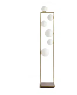Stojací lampy miloox by Sforzin Stojací lampa Buble, zlatá, šest stínidel z opálového skla