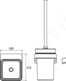 WC štětky RAVAK 10° WC štětka nástěnná s držákem, chrom/sklo X07P330