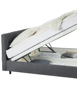 Manželské postele Kontinentální Postel Magic, 160x200cm,šedohnědá
