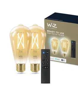 Svítidla WiZ SADA 2xLED Stmívatelná žárovka ST64 E27/7W/230V 2000-5000K CRI 90 Wi-Fi + DO-WiZ 