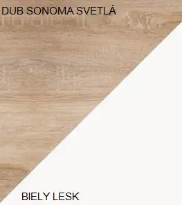 Nábytek Solo ArtCross Závěsná skříňka SOLO | SOL 08 Barva: Dub sonoma světlá / bílý lesk