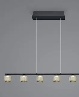 Závěsná světla HELL Závěsné svítidlo Loft LED s kouřovým sklem, šest světelných zdrojů