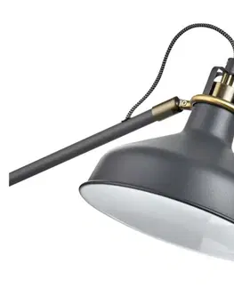 Industriální stojací lampy EMOS Stojací lampa ARTHUR na žárovku E27, 150cm, tmavě šedá Z7610
