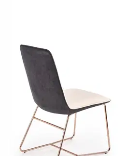 Židle Jídelní židle K390 krémová / šedá / zlatá Halmar