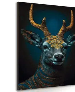 Obrazy vládci živočišné říše Obraz modro-zlatý jelen