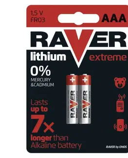 Jednorázové baterie Lithiová baterie RAVER FR03 (AAA), blistr