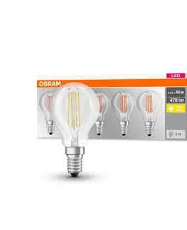 LED žárovky OSRAM OSRAM LED žárovka E14P40 4W filament 827 470lm 5ks