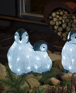 Venkovní vánoční figurky Konstsmide Christmas LED akrylové svítící figurky tučňáků 3 kusy