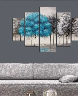 Obrazy Hanah Home Vícedílný obraz Modrý podzim 92 x 56 cm