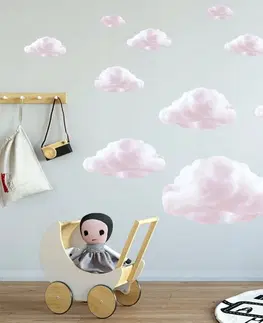 Příroda Milá dětská nálepka na zeď růžové mraky