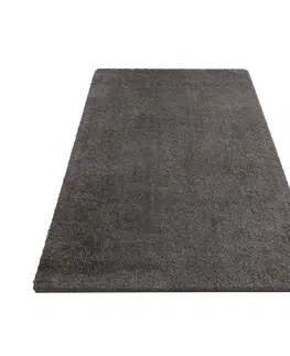 Chlupaté koberce Stylový koberec v tmavě šedé barvě Šířka: 80 cm | Délka: 150 cm