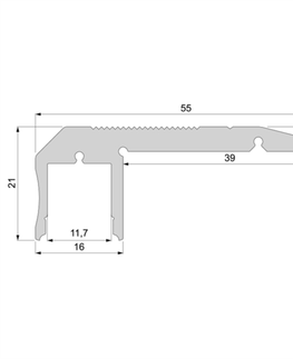 Profily Light Impressions Reprofil schodišťový profil AL-02-10 stříbrná mat elox 3000 mm 970522