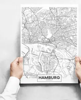 Moderní obrazy Sada obrazů - Map of Hamburg II