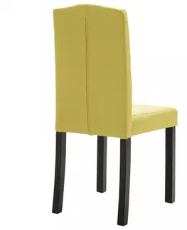 Židle Jídelní židle 6 ks látka / kaučukovník Dekorhome Zelená