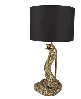 Lampy Černo-zlatá stolní lampa Snake gold - Ø26*48 cm E27/max 1*60W Clayre & Eef 6LMC0061