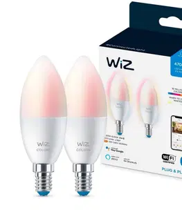 LED osvětlení WiZ SADA 2x LED RGBW Stmívatelná žárovka C37 E14/4,9W/230V 2200-6500K Wi-Fi - WiZ 