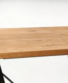 Jídelní stoly HALMAR Rozkládací jídelní stůl Massive 160 cm světlý dub/černý