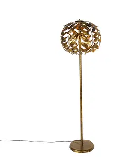 Stojaci lampy Vintage stojací lampa starožitná zlatá 45 cm 2-světelná - Linden
