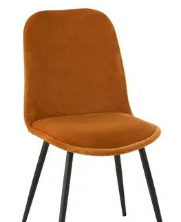 Jídelní stoly Okrová sametová jídelní židle Chair Claire Ochre - 46*44*86cm J-Line by Jolipa 96147