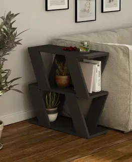 Stolky do obývacího pokoje Kalune Design Odkládací stolek Lazena antracitový