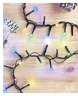 Vánoční řetězy a lamety EMOS LED vánoční řetěz Hedge s časovačem 8 m barevný